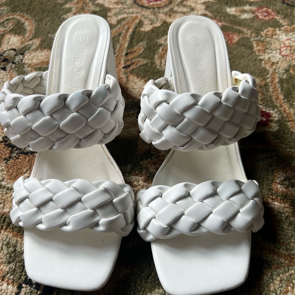 Wild Fable White Braided Heels